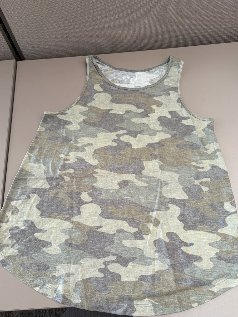 Mudd Gray & Olive Camo Tank Top
